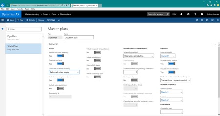 Dynamics AX master plans 