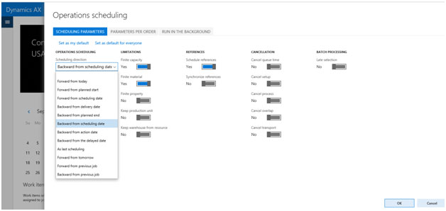 Operations scheduling