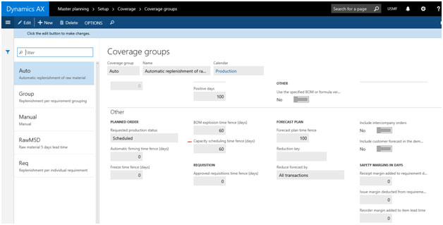 Coverage groups