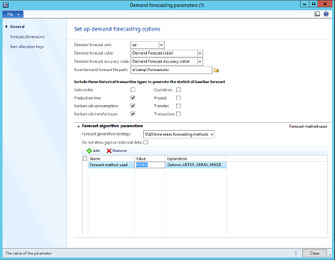 Microsoft Dynamics AX Demand Forecasting 