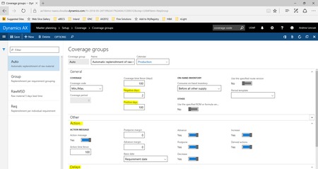 Microsoft Dynamics AX coverage groups  