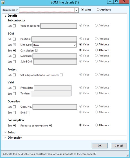 Microsoft Dynamics AX BOM Line Details 