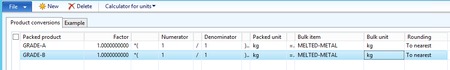 Microsoft Dynamics AX Bulk Item Conversion Form