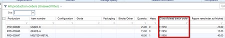 Microsoft Dynamics AX 7  production order