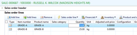 Microsoft Dynamics AX sales order