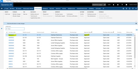 Microsoft Dynamics AX 7 orders