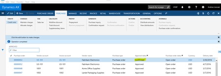 Microsoft Dynamics AX 7 orders