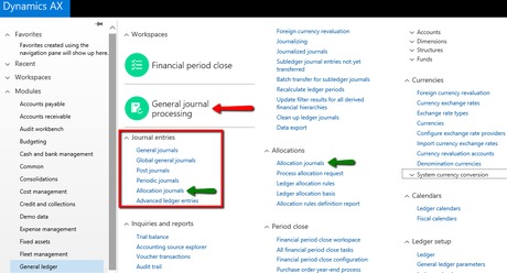 Microsoft Dynamics AX journal entries