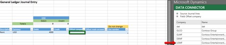 Microsoft Dynamics AX general ledger journal entry