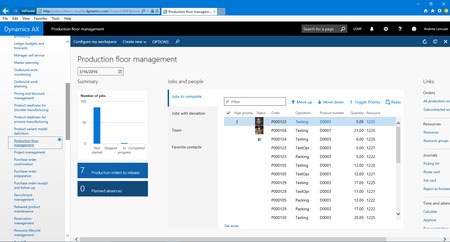 Microsoft Dynamics AX production floor management