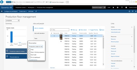 Microsoft Dynamics AX production floor management