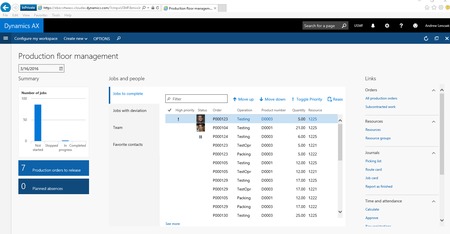 Microsoft Dynamics AX production floor management