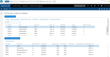 Microsoft Dynamics AX production floor management