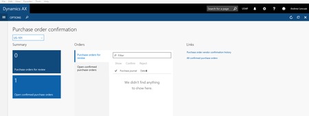 Microsoft Dynamics AX purchase order confirmation