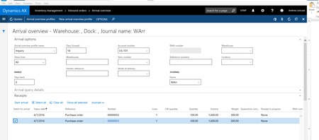 Microsoft Dynamics AX Warehouse dock