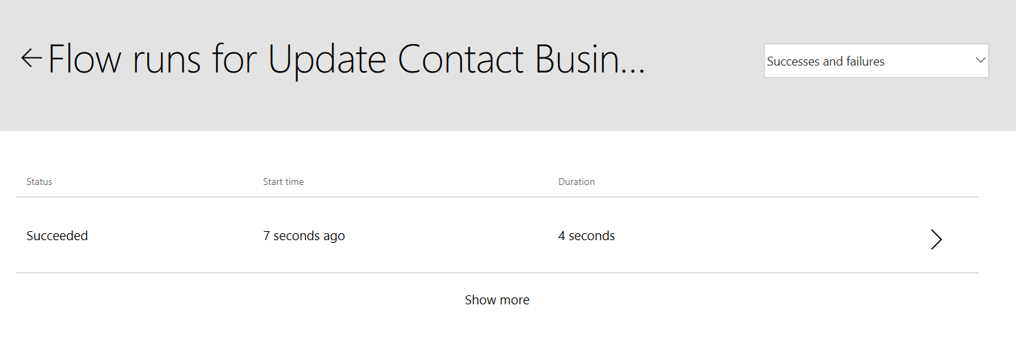 Microsoft Flow run for update Contact business 