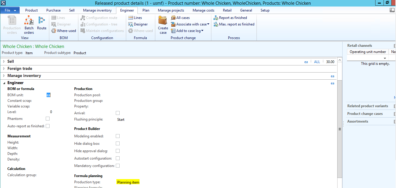 Microsoft Dynamics AX Finished Goods 