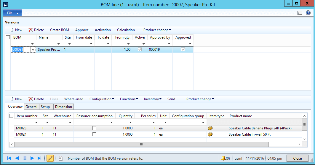 Microsoft Dynamics AX : Bom 1 