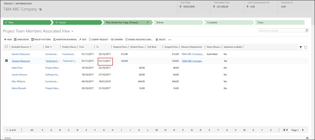 Microsoft Dynamics 365 PSA requirements 