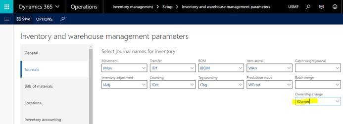 Microsoft Dynamics 365 operations Inventory and warehouse parameters 