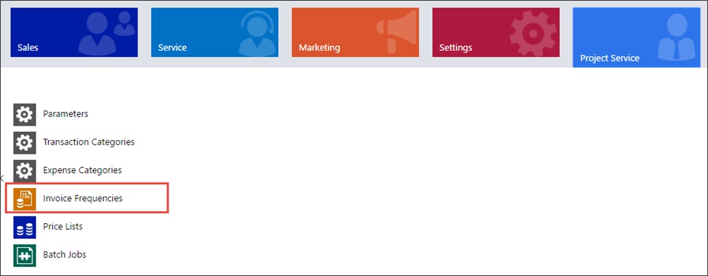 Microsoft Dynamics PSA Invoice Frequency 